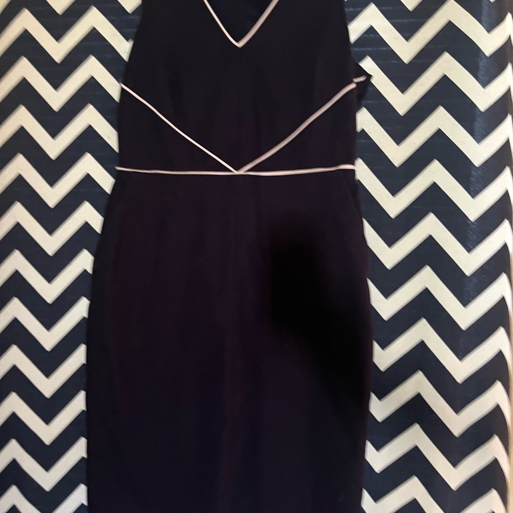 Elegant Navy with white piping Dress